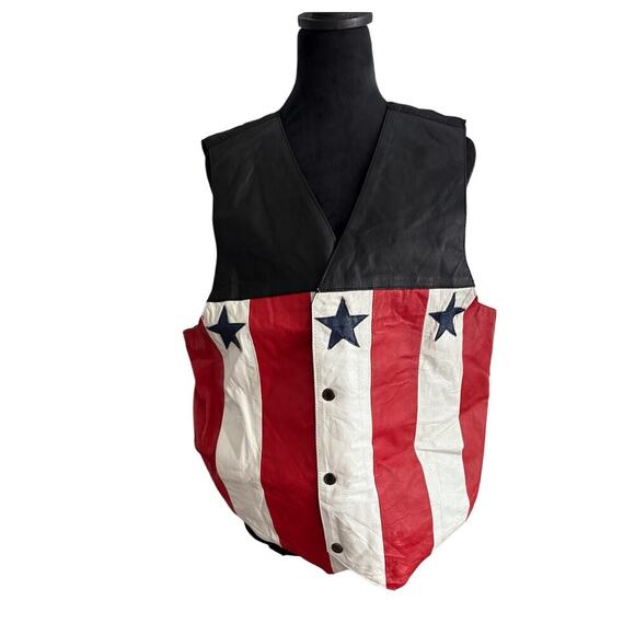 Vintage Wilsons Leather American Flag Vest - Size Large - New With Tags - Picture 3 of 6